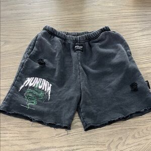 Unisex (sz10-11) kids - Nununu Distressed Snake Sweatshorts